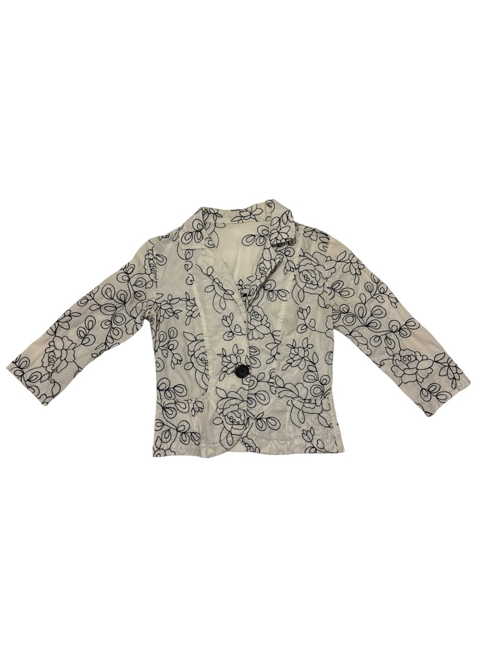 Blazer Floral Embroidered Vintage Jacket XXS